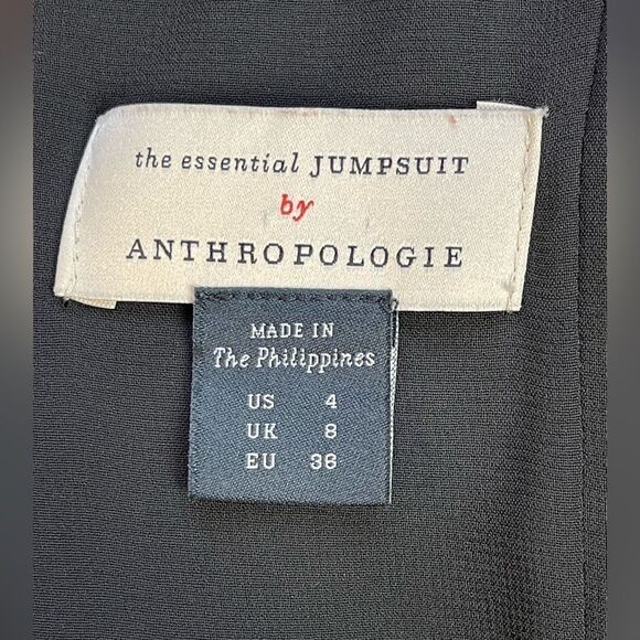 Anthropologie Essential Slim Jumpsuit Black Sleeveless Belted Women’s Size 4 - Picture 7 of 8